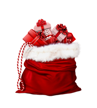 Santa Claus, Geschenke, Rot, Tasche